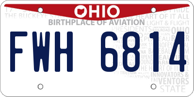 OH license plate FWH6814