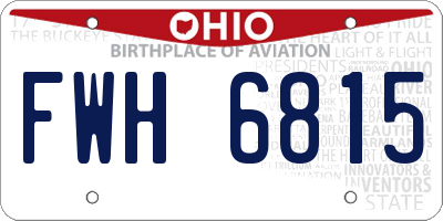 OH license plate FWH6815