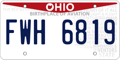 OH license plate FWH6819