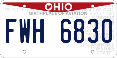 OH license plate FWH6830