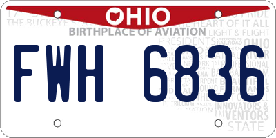 OH license plate FWH6836