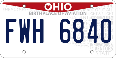 OH license plate FWH6840