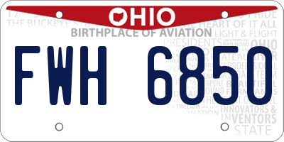 OH license plate FWH6850