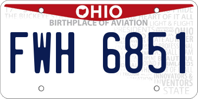 OH license plate FWH6851