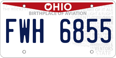OH license plate FWH6855