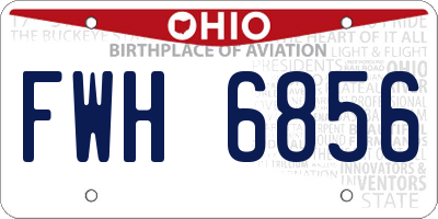 OH license plate FWH6856