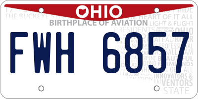 OH license plate FWH6857