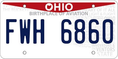 OH license plate FWH6860