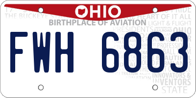OH license plate FWH6863