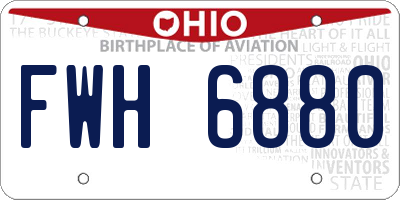 OH license plate FWH6880