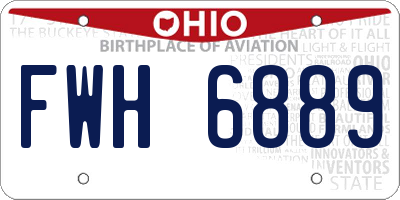 OH license plate FWH6889