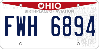 OH license plate FWH6894