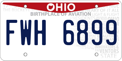 OH license plate FWH6899