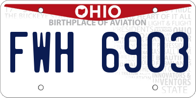 OH license plate FWH6903
