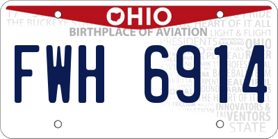 OH license plate FWH6914