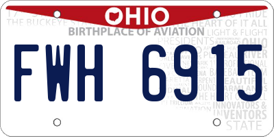 OH license plate FWH6915
