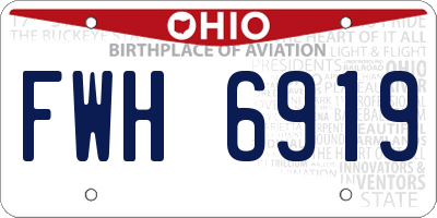 OH license plate FWH6919