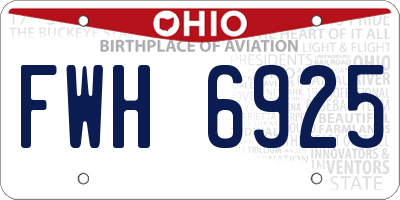OH license plate FWH6925