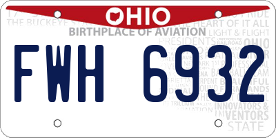 OH license plate FWH6932