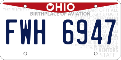 OH license plate FWH6947