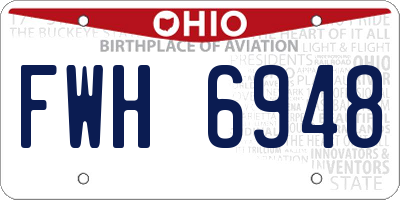 OH license plate FWH6948