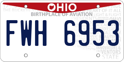 OH license plate FWH6953