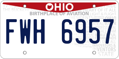 OH license plate FWH6957