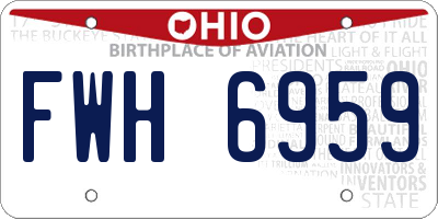 OH license plate FWH6959