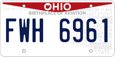 OH license plate FWH6961