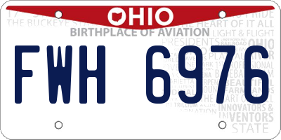 OH license plate FWH6976