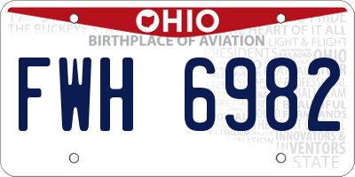 OH license plate FWH6982