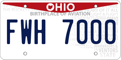 OH license plate FWH7000