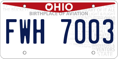 OH license plate FWH7003