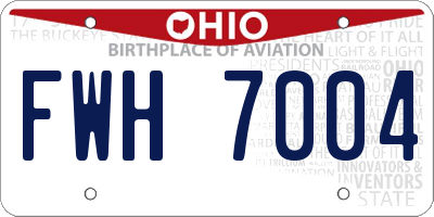 OH license plate FWH7004