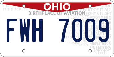 OH license plate FWH7009