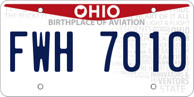 OH license plate FWH7010