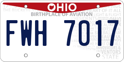 OH license plate FWH7017