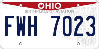 OH license plate FWH7023