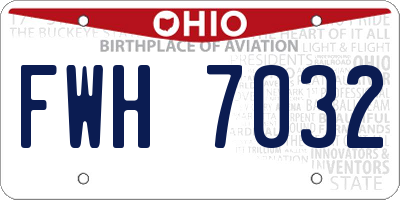 OH license plate FWH7032