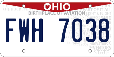 OH license plate FWH7038