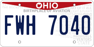 OH license plate FWH7040