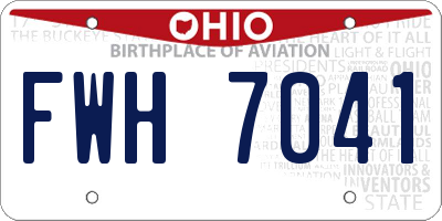 OH license plate FWH7041