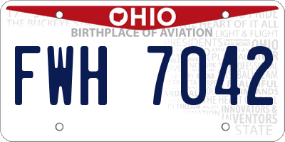 OH license plate FWH7042