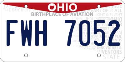 OH license plate FWH7052