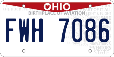 OH license plate FWH7086