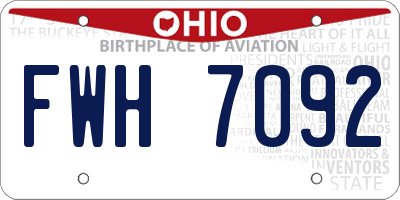 OH license plate FWH7092