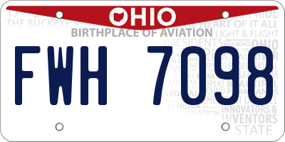 OH license plate FWH7098