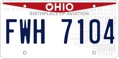 OH license plate FWH7104