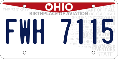 OH license plate FWH7115