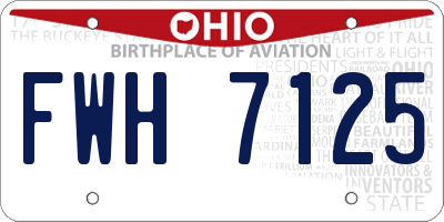 OH license plate FWH7125